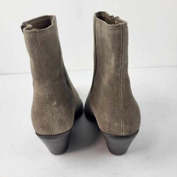 Sam Edelman Jane Desert Olive Suede Ankle Booties Size 6.5M - Picture 5 of 16